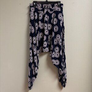 Buddha Pants Womens Savannah Harem Size S Yoga Blue Pull On Elastic Boho Hippie